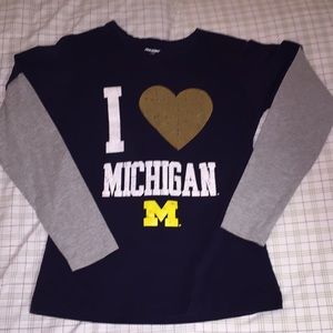 🏈 〽️ Go Blue Women’s Long Sleeve UM Tee Sz M NWOT